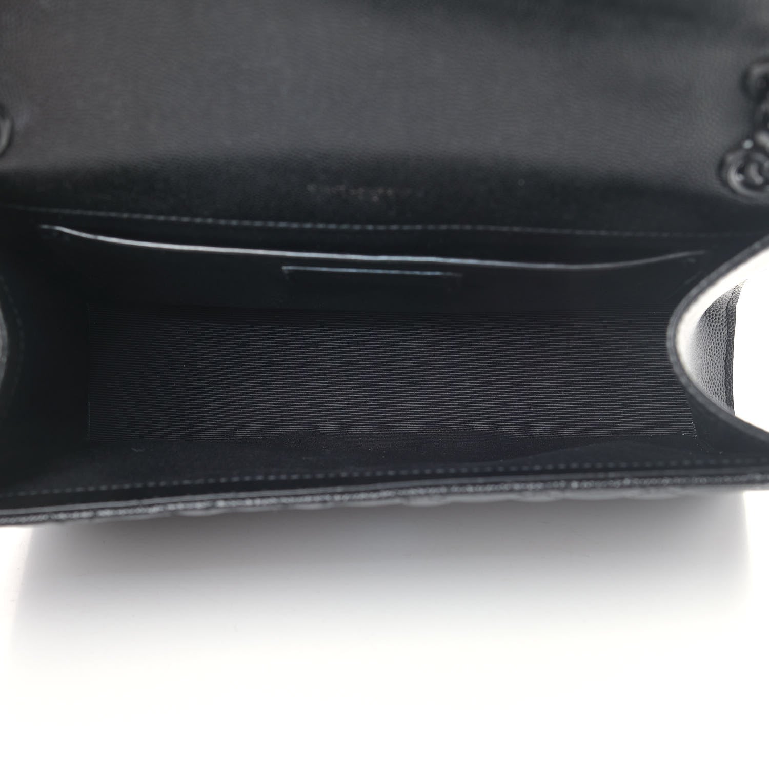 Saint Laurent Grain De Poudre Textured Mixed Matelasse Triquilt Medium Monogram Satchel Black 4 of 4
