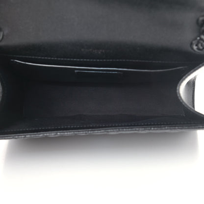 Saint Laurent Grain De Poudre Textured Mixed Matelasse Triquilt Medium Monogram Satchel Black 4 of 4