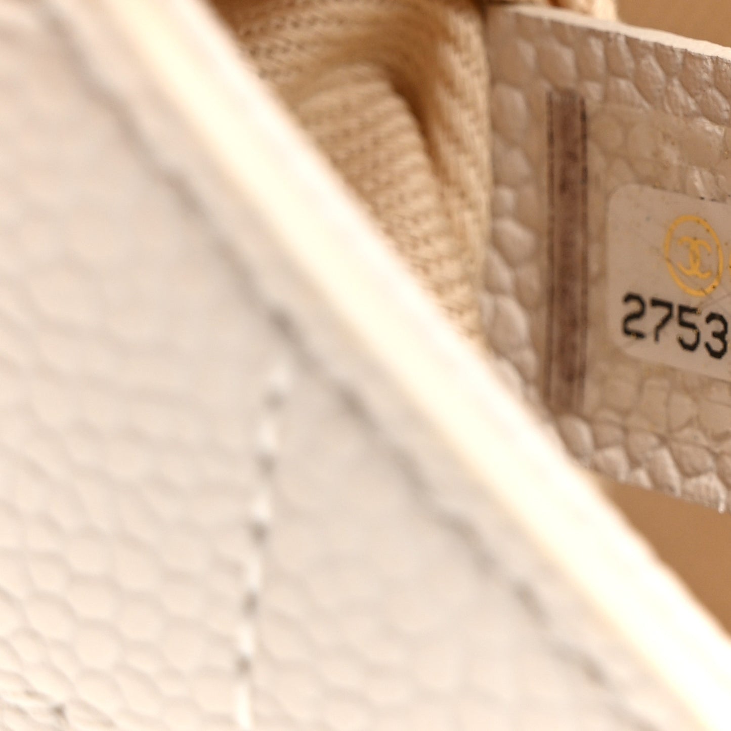 Grained Calfskin Small Stitched Flap White