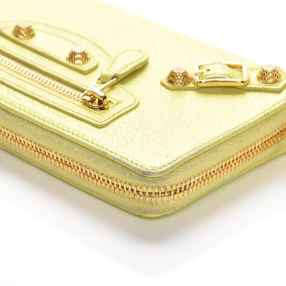 Balenciaga Agneau Giant 12 Gold Hardware Continental Zip Around Wallet Jaune Citronnade 9 of 12