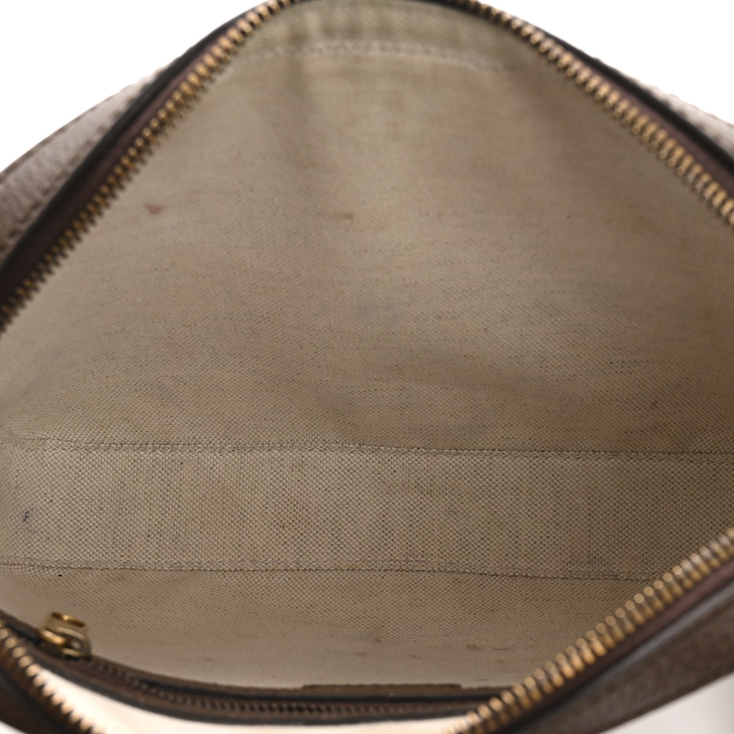 Gucci GG Supreme Monogram Textured Dollar Calfskin Web Ophidia Wristlet Shoulder Bag Beige Ebony New Acero 5 of 11