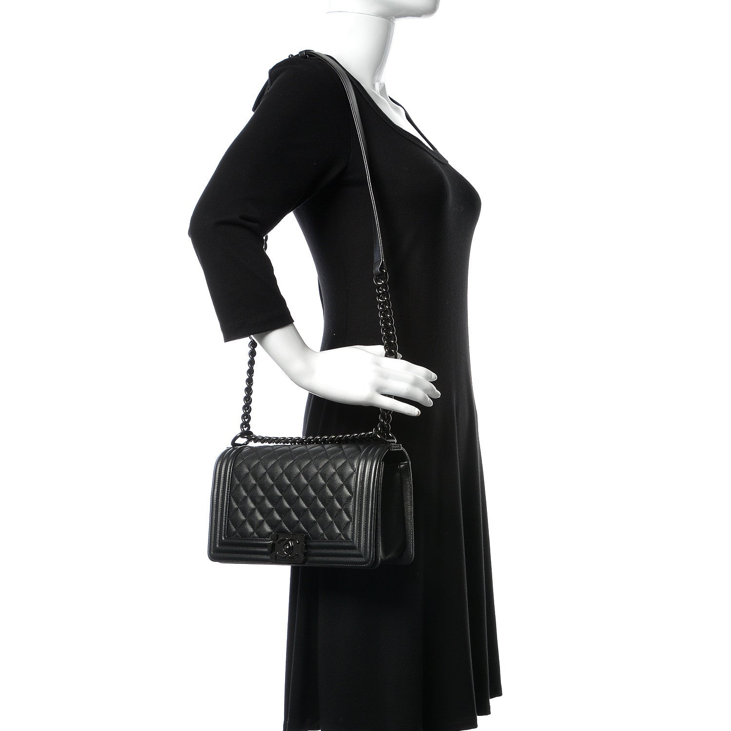 Chanel Caviar Quilted Medium Boy Flap So Black 2 of 11