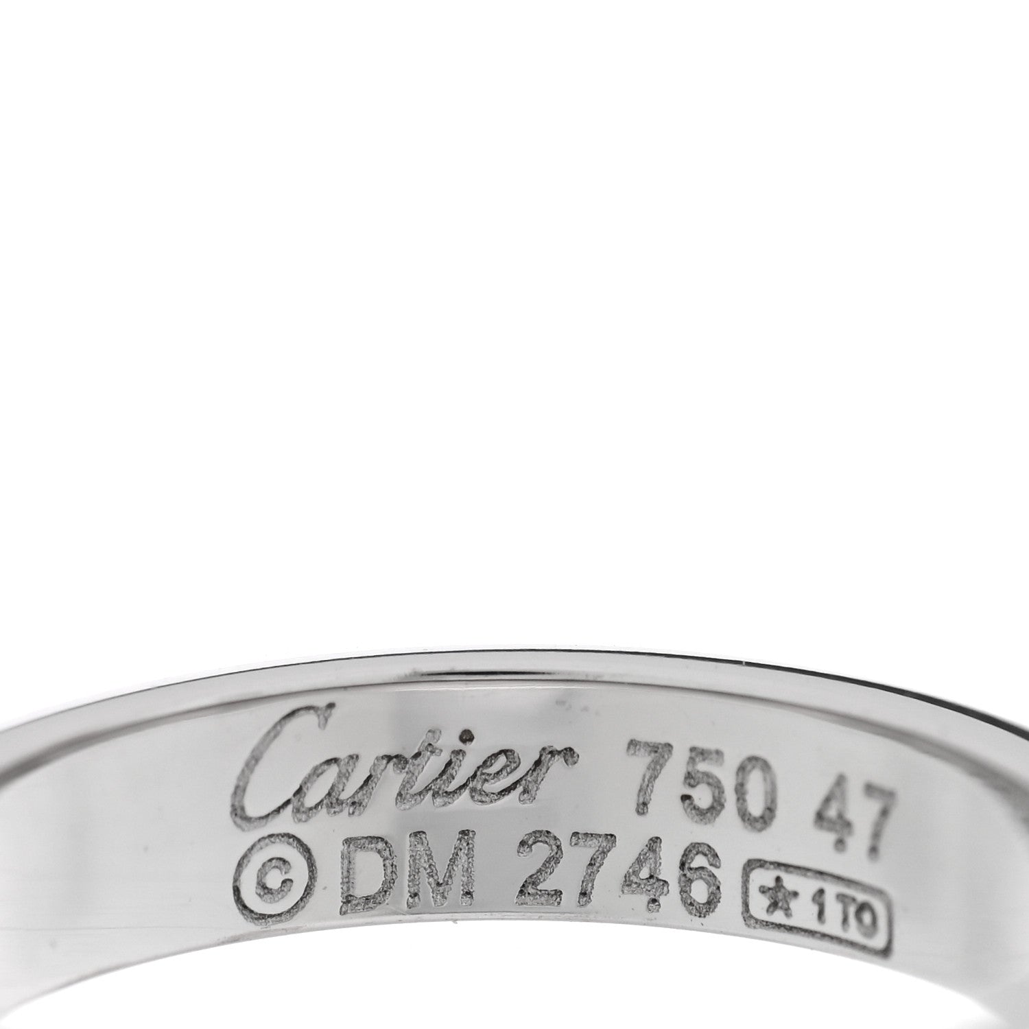 Cartier 18K White Gold 3.5mm LOVE Wedding Band Ring 47 4 4 of 4