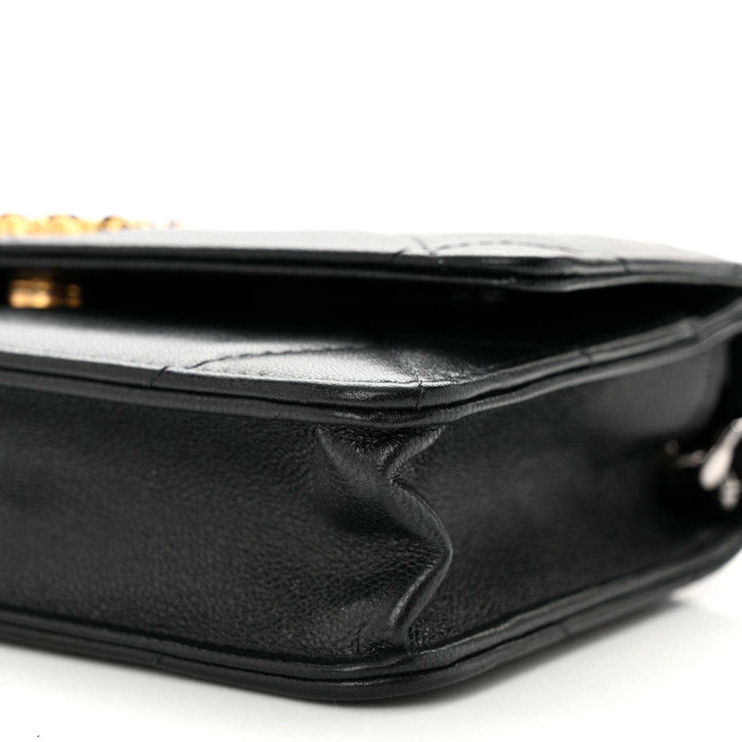 Lambskin Quilted Chanel 19 Wallet On Chain WOC Black