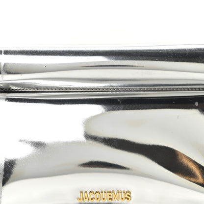 Jacquemus Metallic Patent Calfskin La Pochette Rond Carre Silver 7 of 9