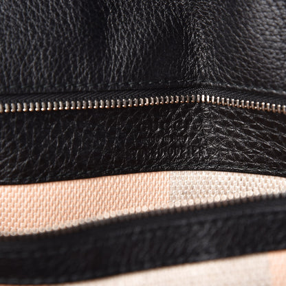 Gucci Pebbled Calfskin Large Bamboo Daily Top Handle Bag Black 7 of 7