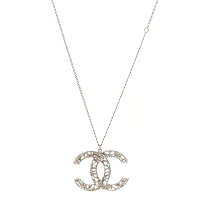 Chanel Large Baroque CC Necklace Silver 1 of 6
