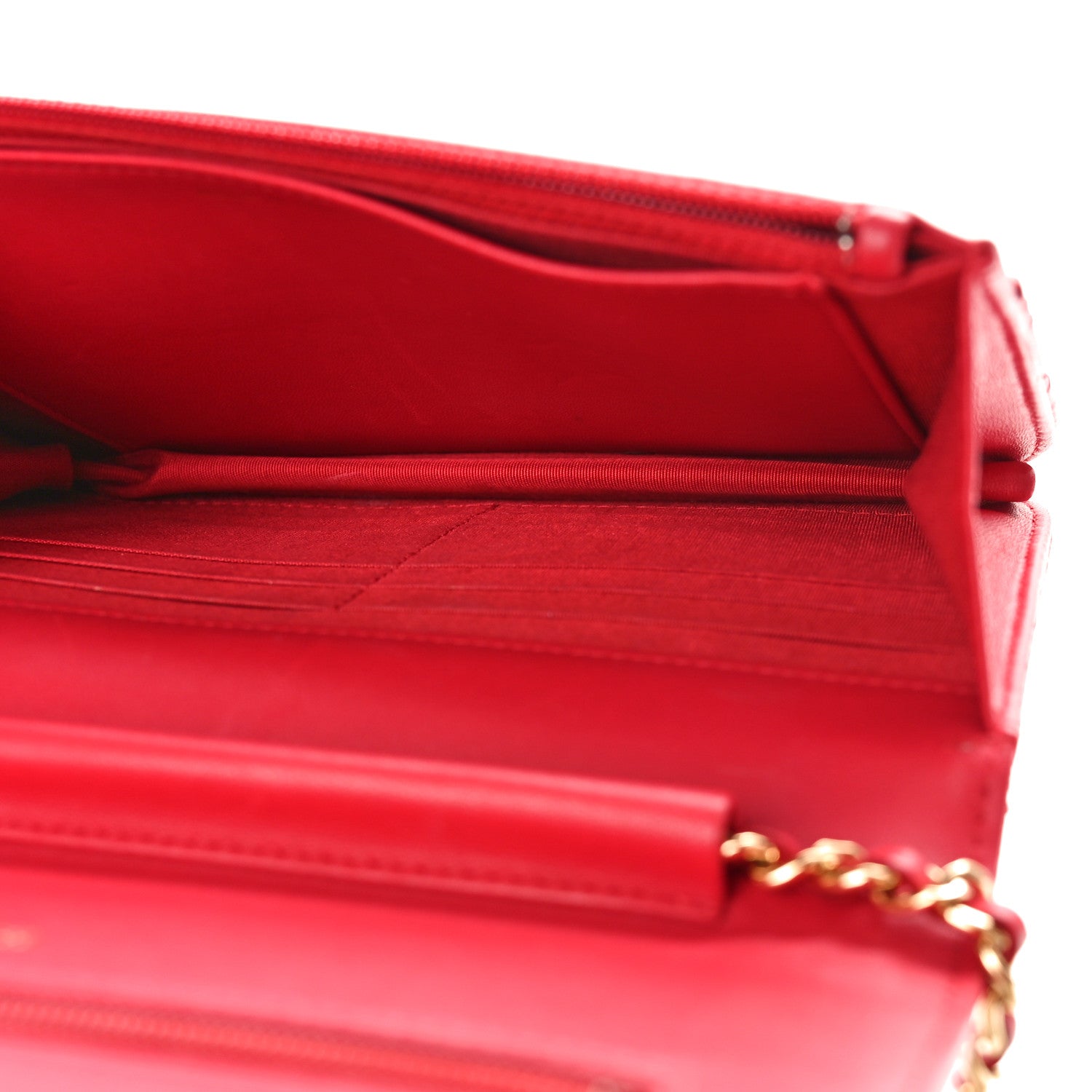 Chanel Lambskin Quilted Boy Wallet On Chain WOC Red 5 of 13