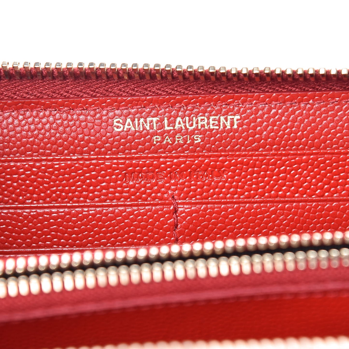 Grain De Poudre Matelasse Chevron Monogram Zip Around Wallet Red