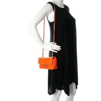 Chanel Patent Quilted Mini Rectangular Flap Orange 2 of 8