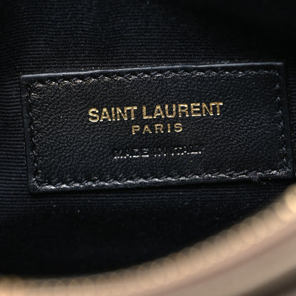 Saint Laurent Grain De Poudre Chevron Monogram Bill Pouch Dusty Grey 6 of 10