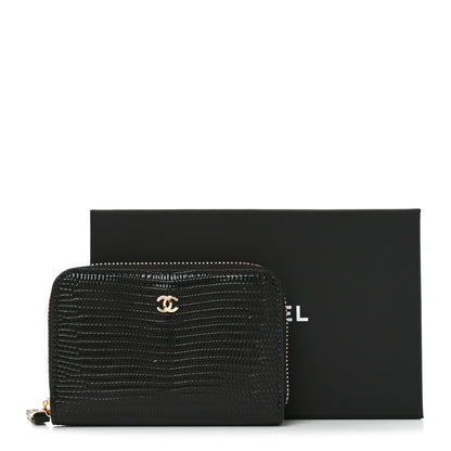 Chanel Calfskin Lizard Embossed Crococo Coin Purse Black 7 of 7