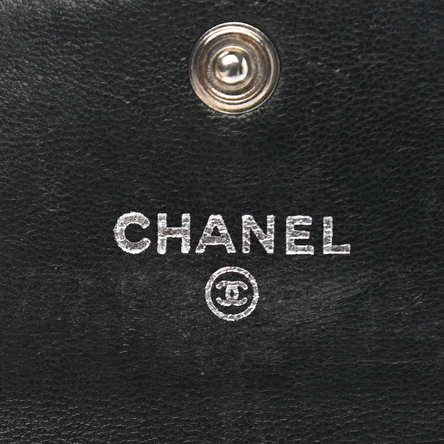 Lambskin Quilted Flap Card Holder Black