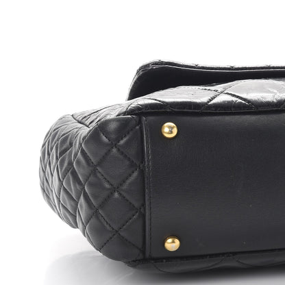 Chanel Glazed Crinkled Calfskin Medium East West Flap Black 8 of 10