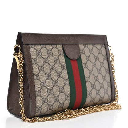 Gucci GG Supreme Monogram Web Small Ophidia Chain Shoulder Bag Brown 3 of 9