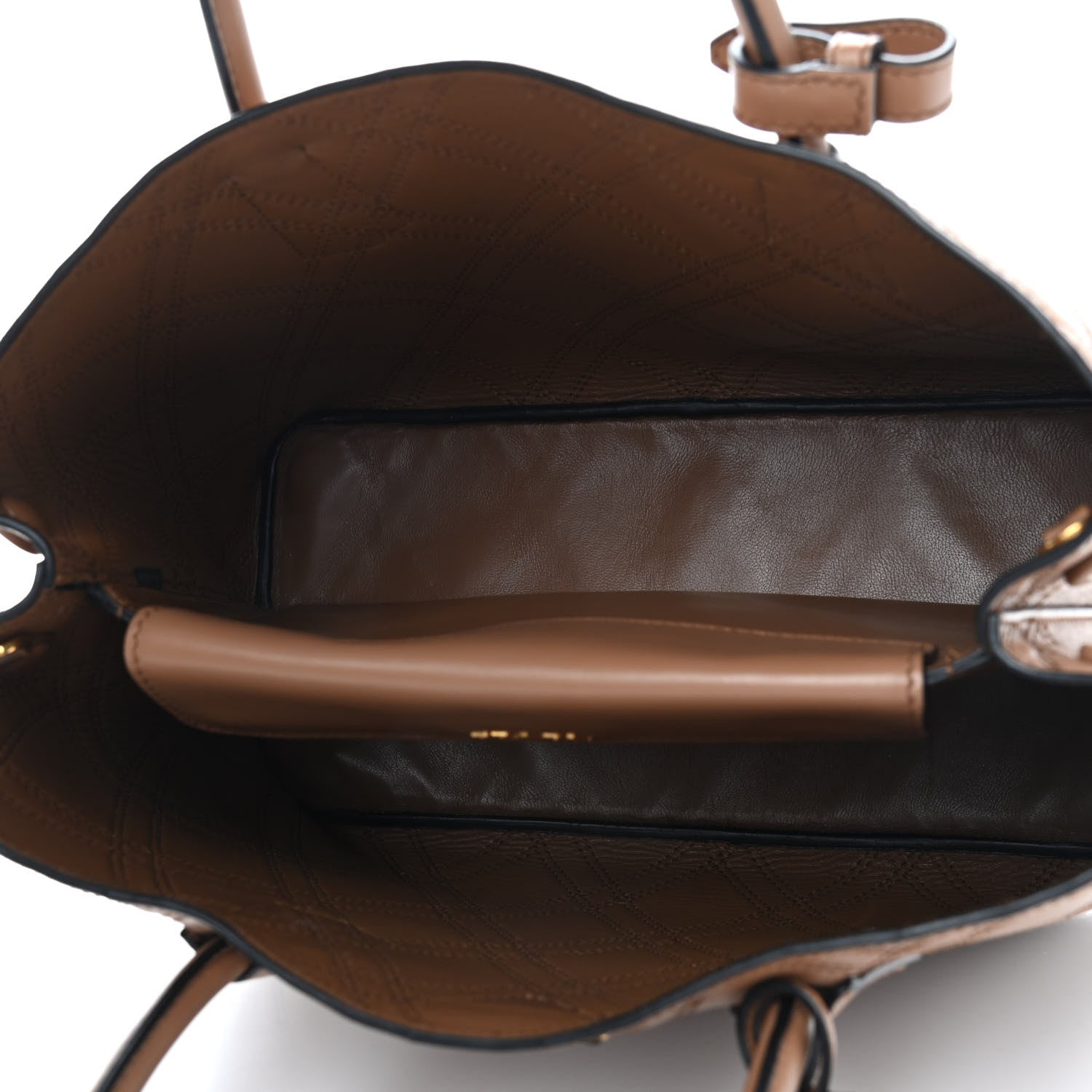 Prada City Calf Quilted Double Bag Caramel 4 of 9