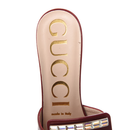 Gucci Malaga Kid Crystal Square G Madelyn Mules 38 Romantic Cerise 6 of 9