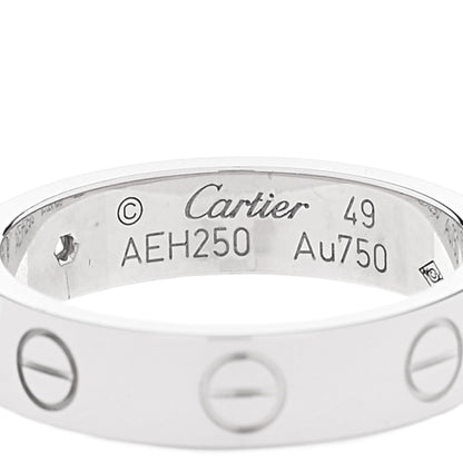 Cartier 18K White Gold Diamond 4mm LOVE Wedding Band Ring 49 5 4 of 4