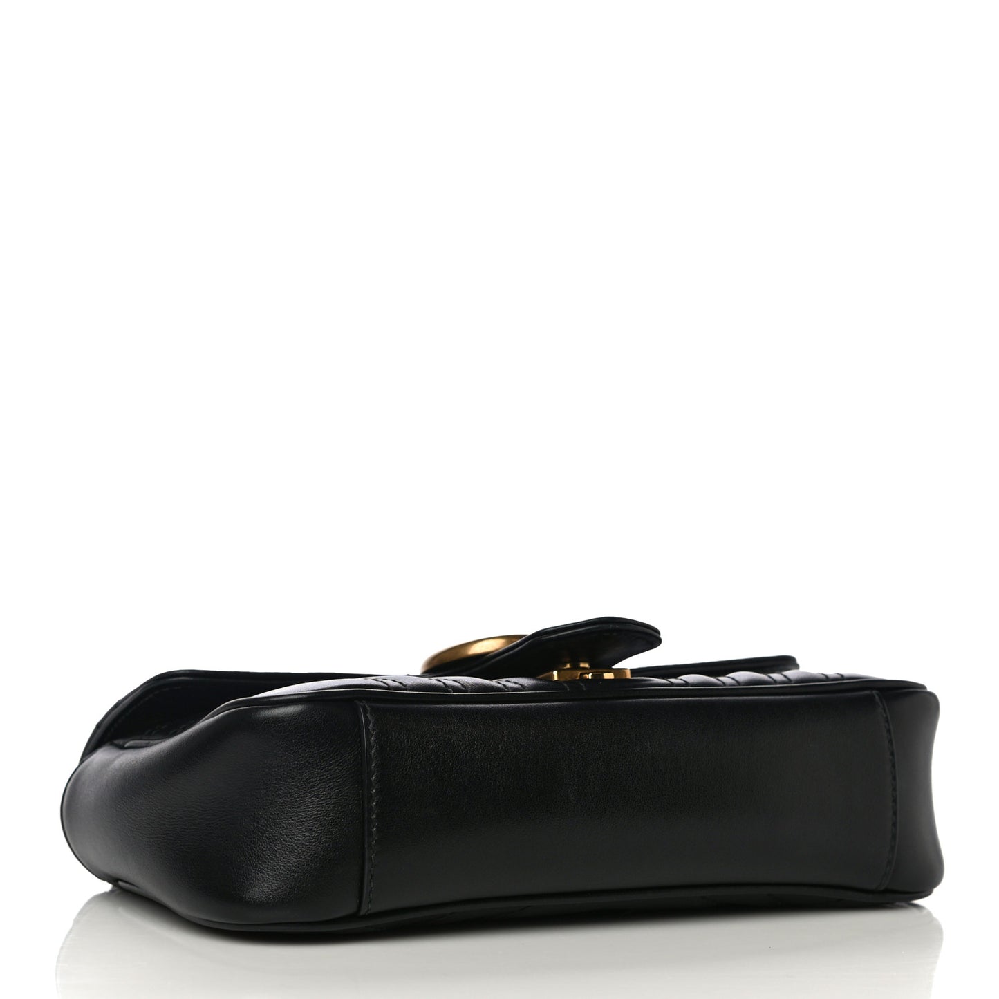 Calfskin Matelasse Mini GG Marmont Shoulder Bag Black