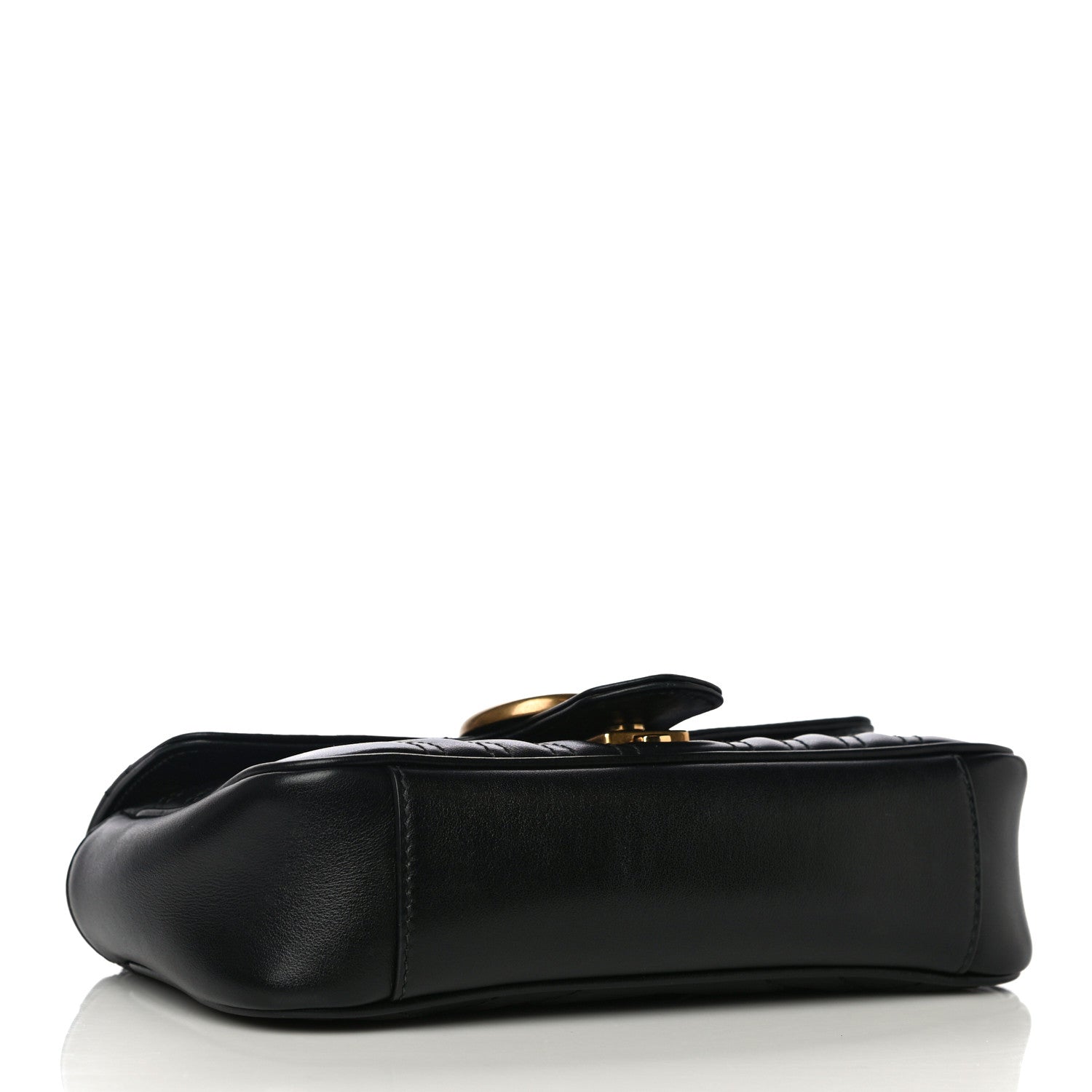 Gucci Calfskin Matelasse Mini GG Marmont Shoulder Bag Black 4 of 12