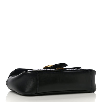 Gucci Calfskin Matelasse Mini GG Marmont Shoulder Bag Black 4 of 12