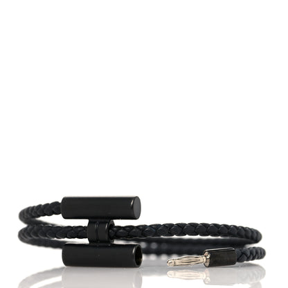 Hermes Swift Double Wrap Cord Tournis Tresse Bracelet T4 Black 3 of 5