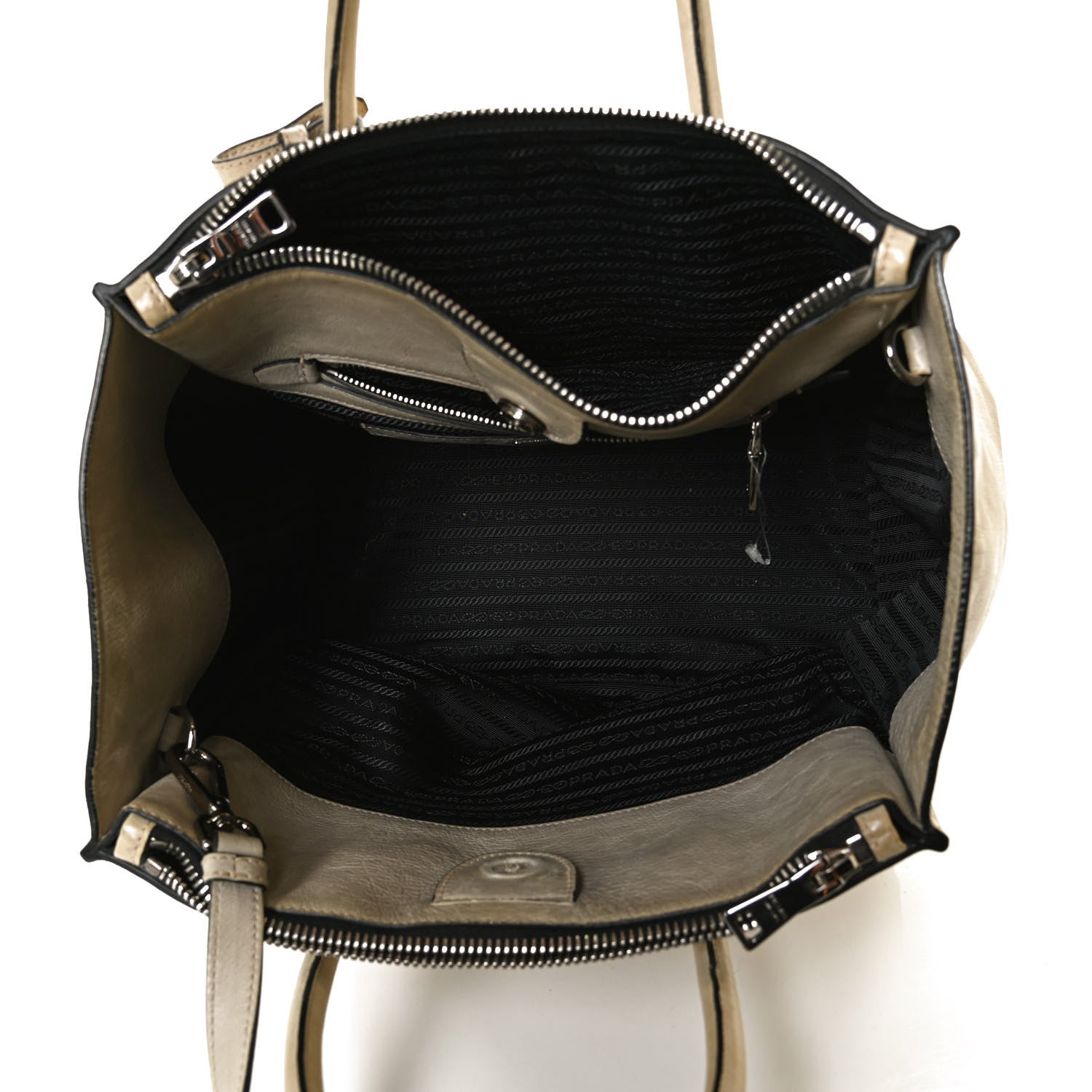 Prada Glace Calf Twin Pocket Tote Ghiaccio 8 of 17