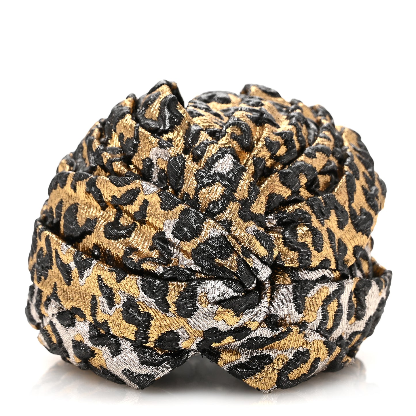Metallic Leonte Turban Black Gold