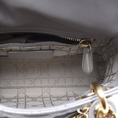 Christian Dior Metallic Lambskin Cannage Mini Lady Dior Grey 4 of 9