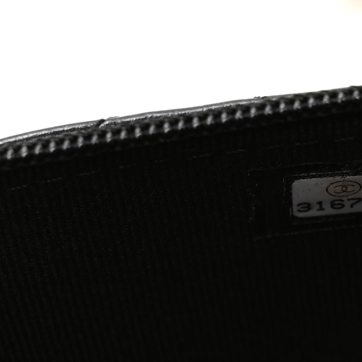 Calfskin Quilted Mini Maxi Pearls Wallet On Chain WOC Black
