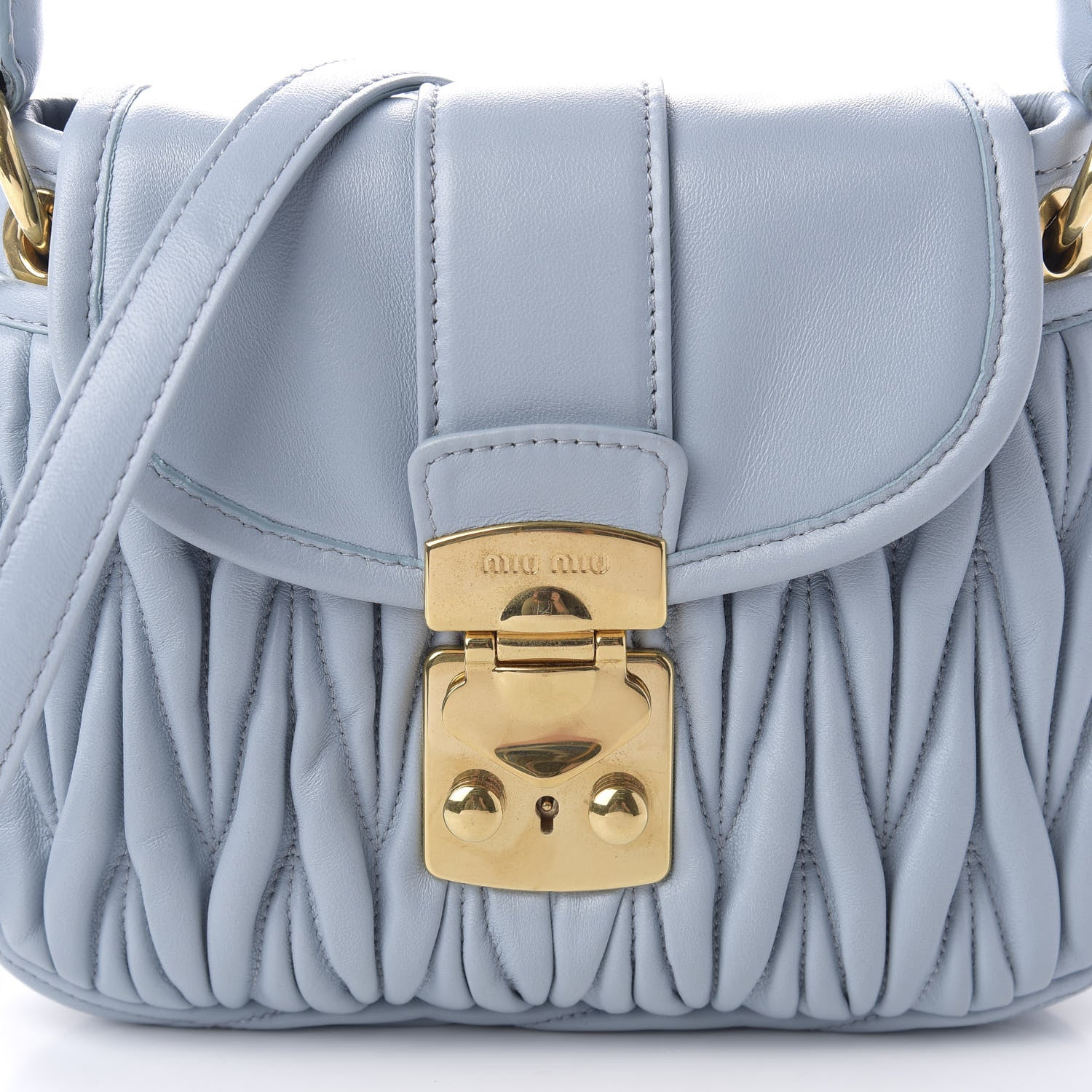 Miu Miu Nappa Matelasse Coffer Navy 9 of 9