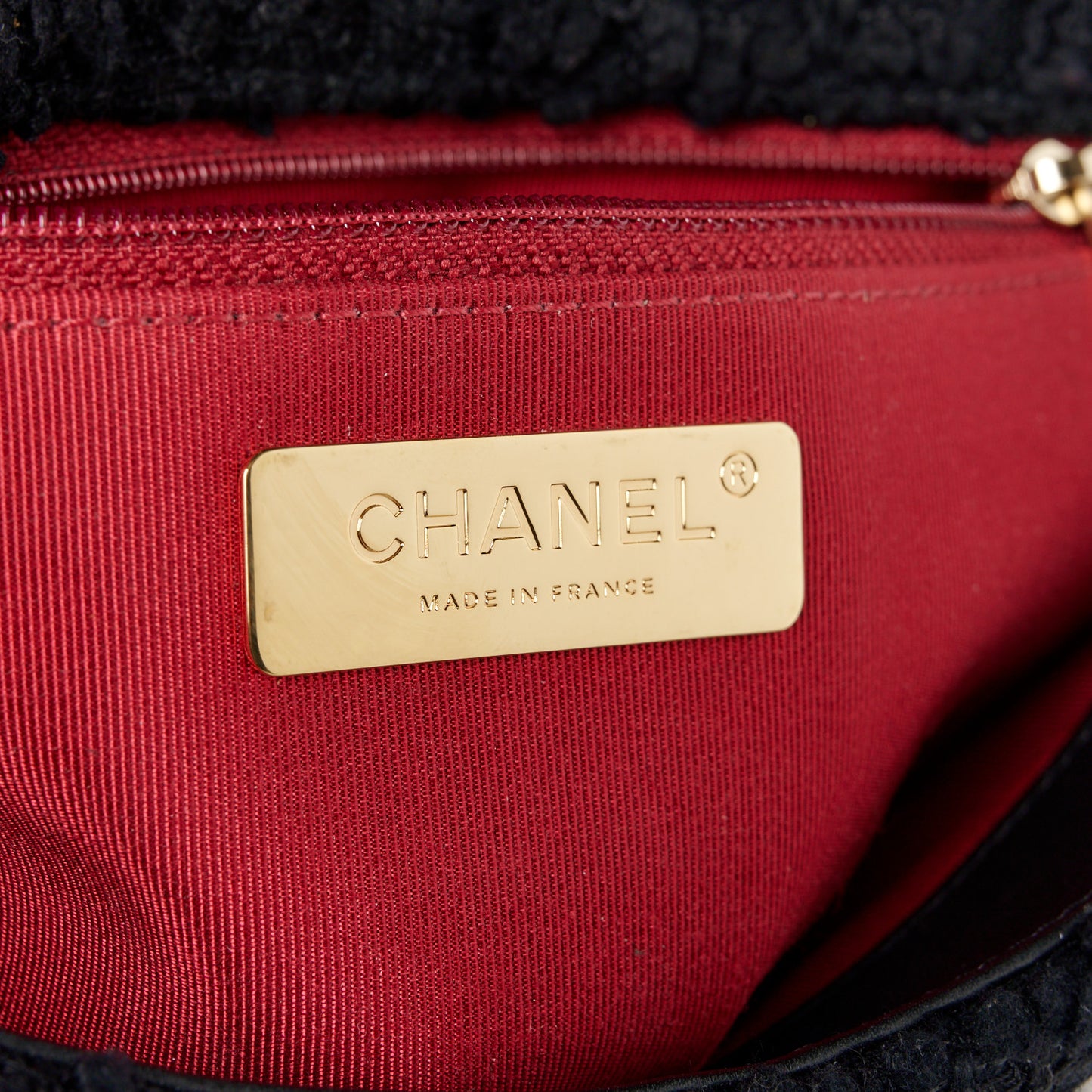 Tweed Quilted Medium Chanel 19 Flap Black