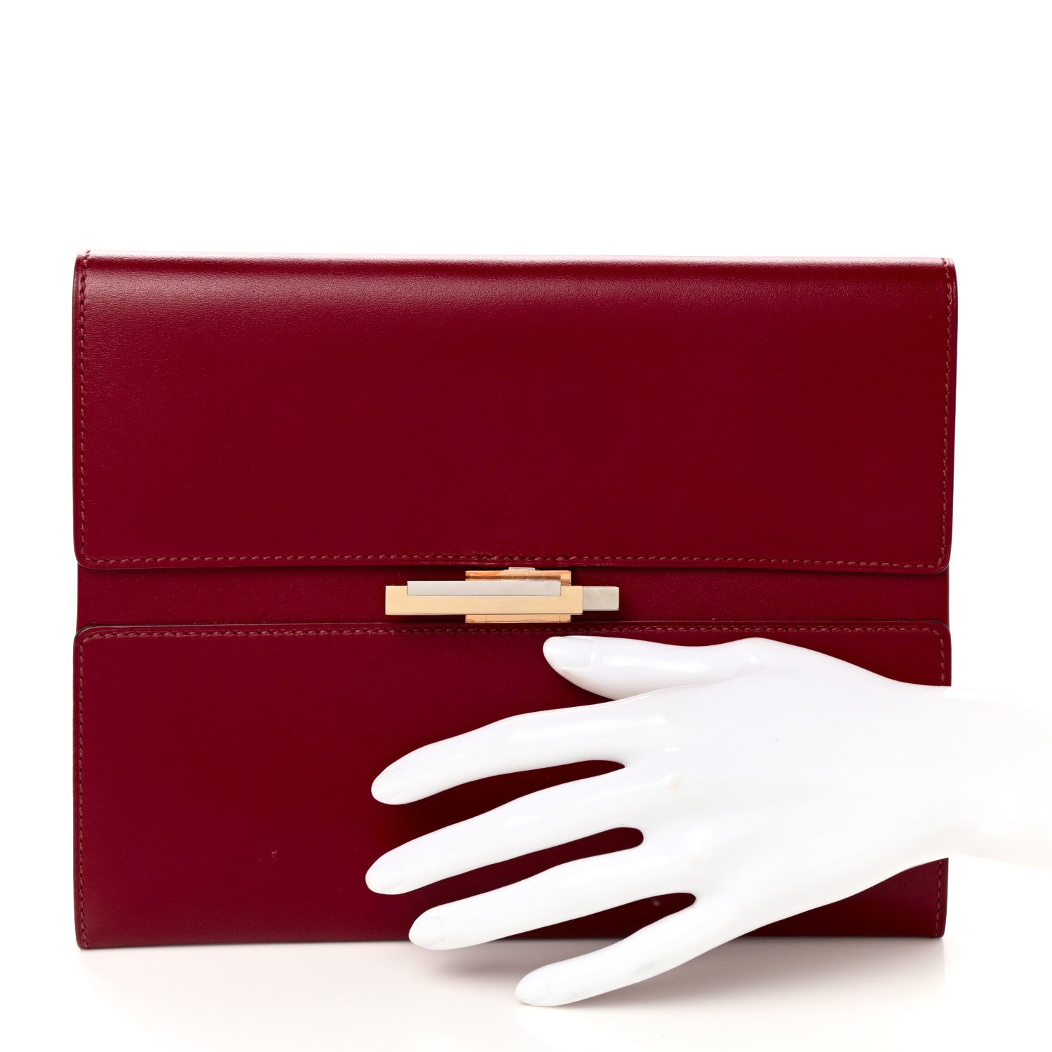 Hermes Villandry Cinhetic Clutch Rubis 2 of 10