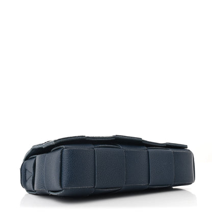 Bottega Veneta Grained Calfskin Maxi Intrecciato Cassette Crossbody Bag Deep Blue 4 of 11