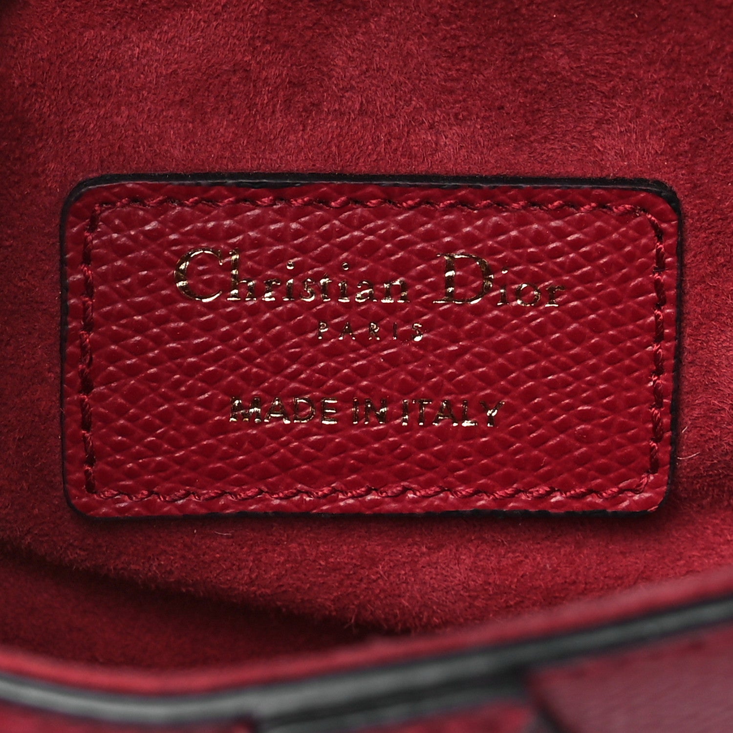 Christian Dior Grained Calfskin Mini Saddle Bag Red 6 of 10