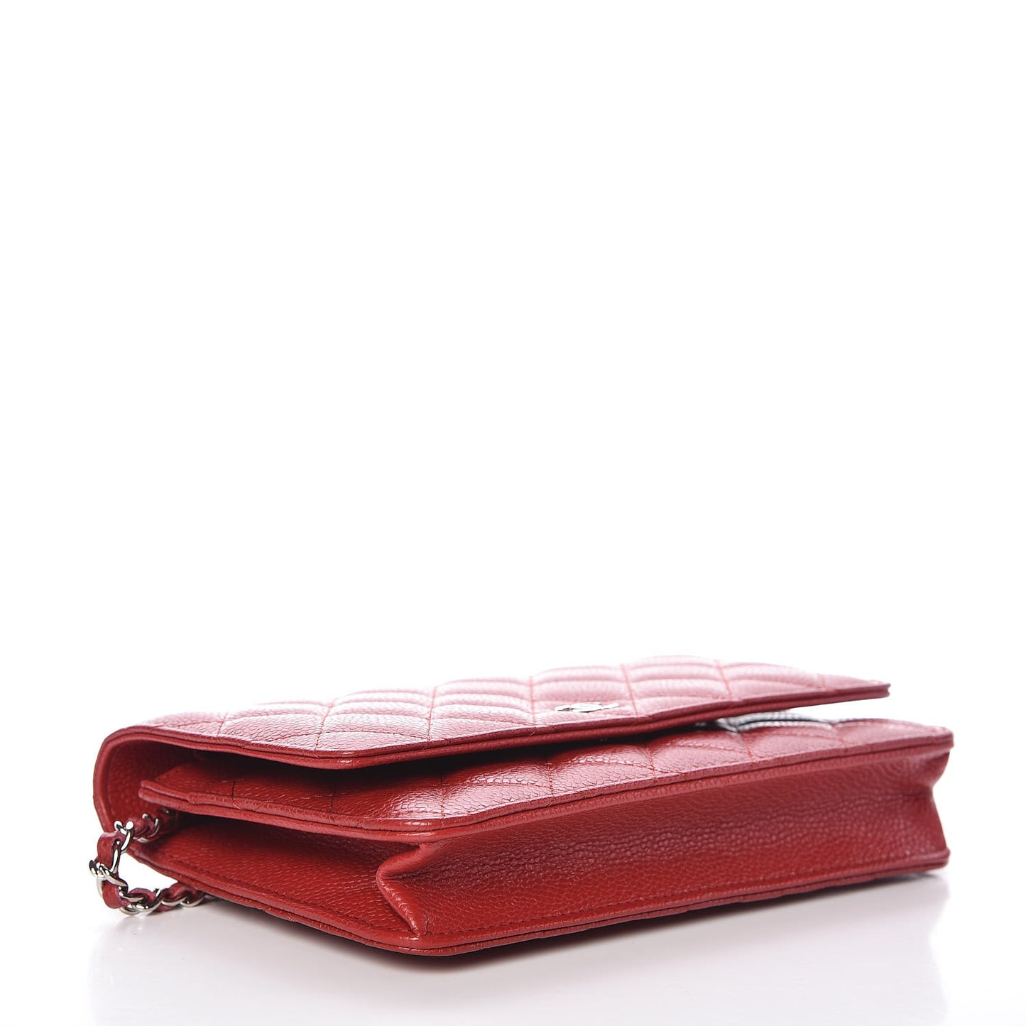 Caviar Quilted Wallet on Chain WOC Red