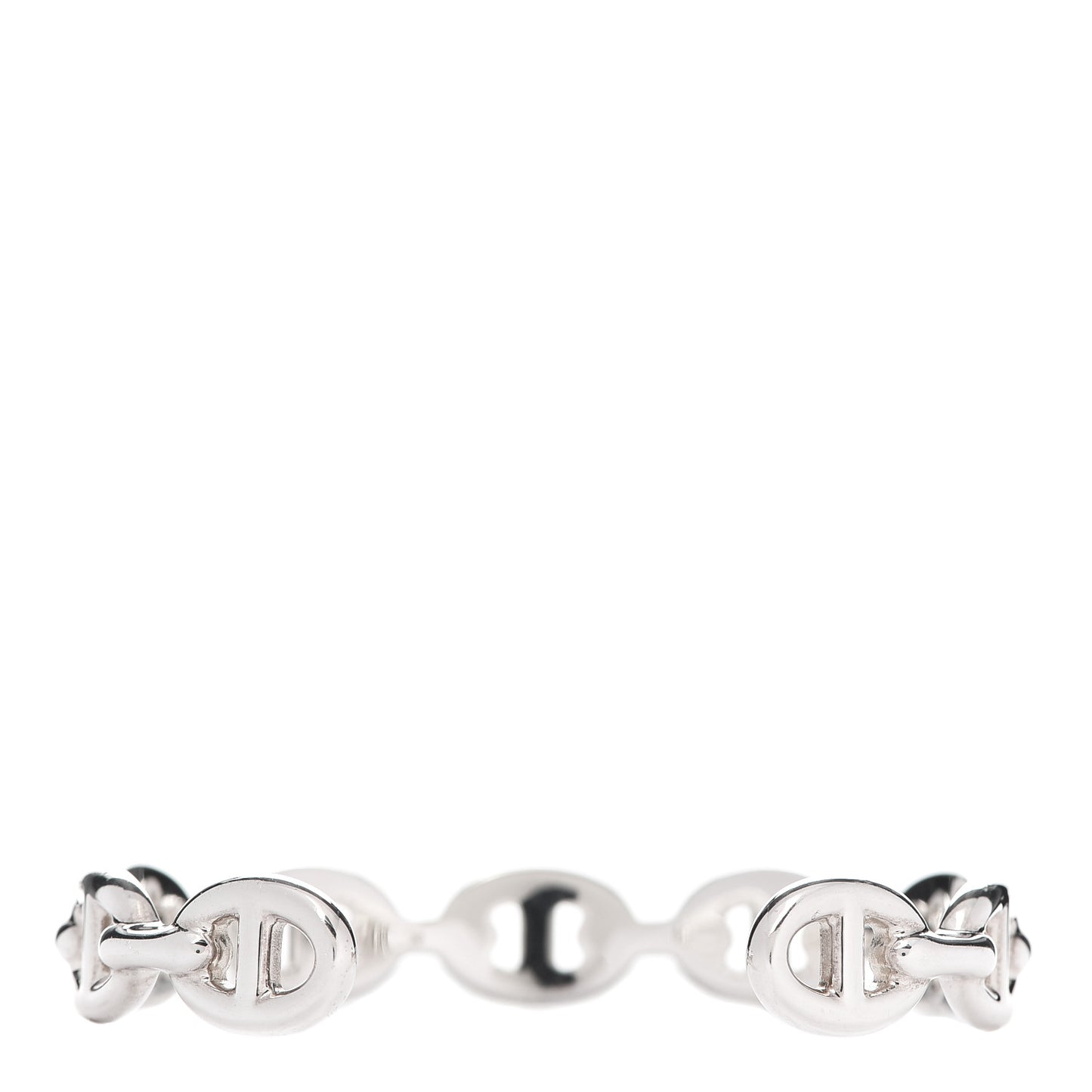 Sterling Silver MM Chaine d'Ancre Enchainee Cuff Bracelet SH