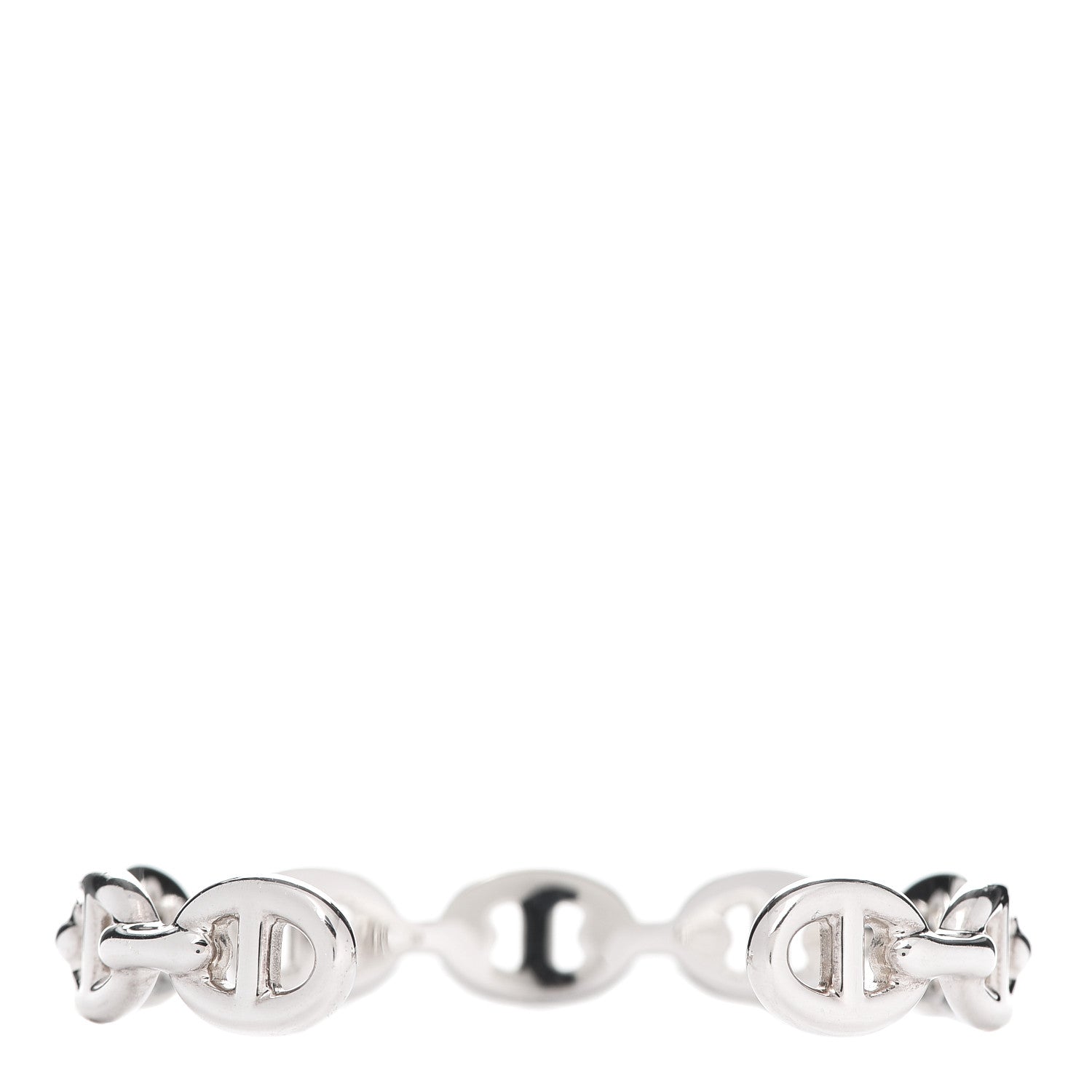 Hermes Sterling Silver MM Chaine d'Ancre Enchainee Cuff Bracelet SH 3 of 6