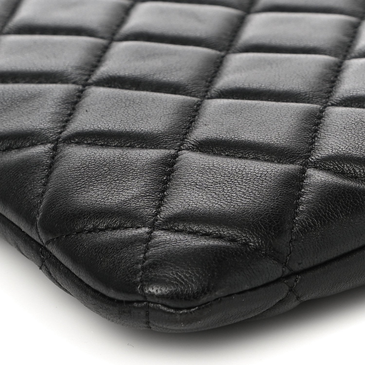 Chanel Lambskin Quilted Large Cosmetic Case Black 9 of 11