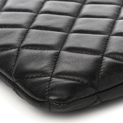 Chanel Lambskin Quilted Large Cosmetic Case Black 9 of 11