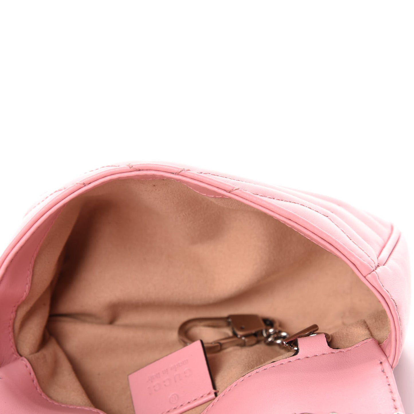 Calfskin Matelasse Super Mini GG Marmont Shoulder Bag Wild Rose