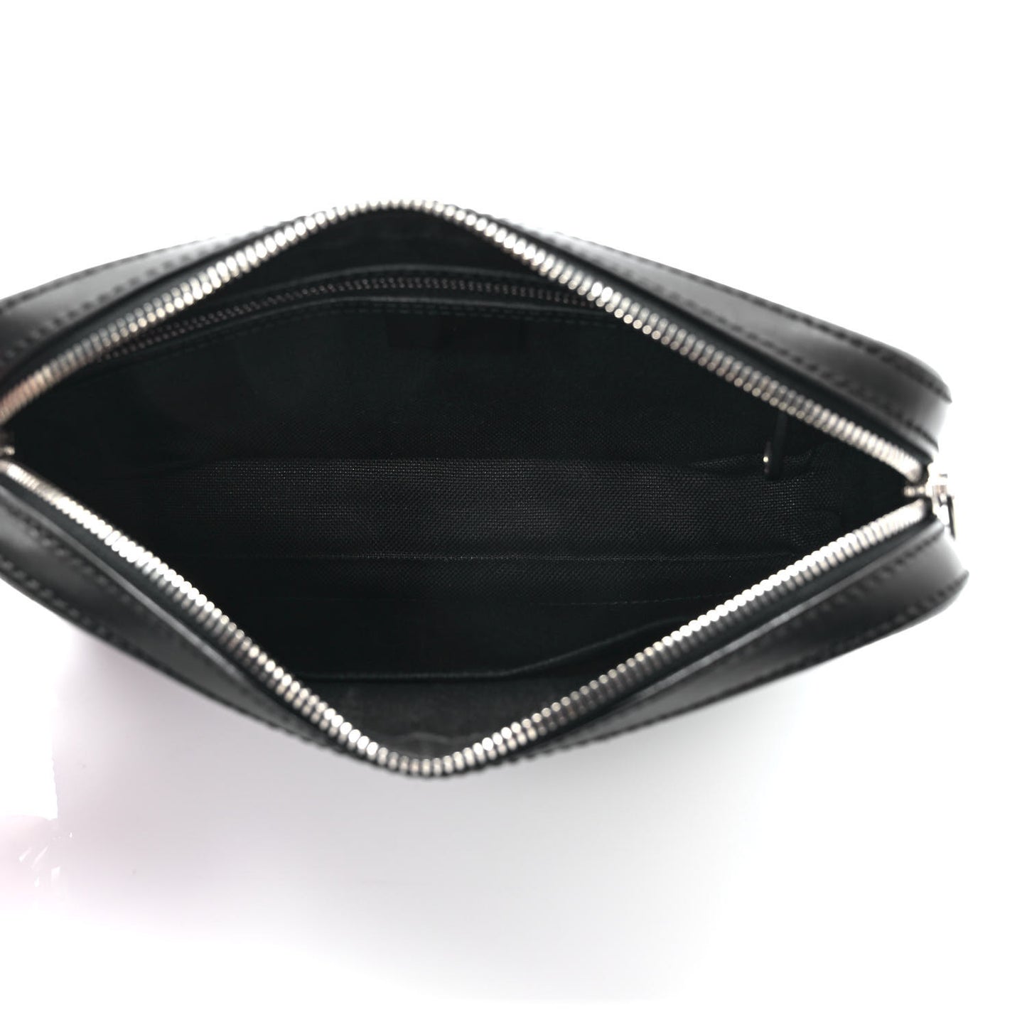 GG Supreme Monogram Appia Calfskin Web Wristlet Black