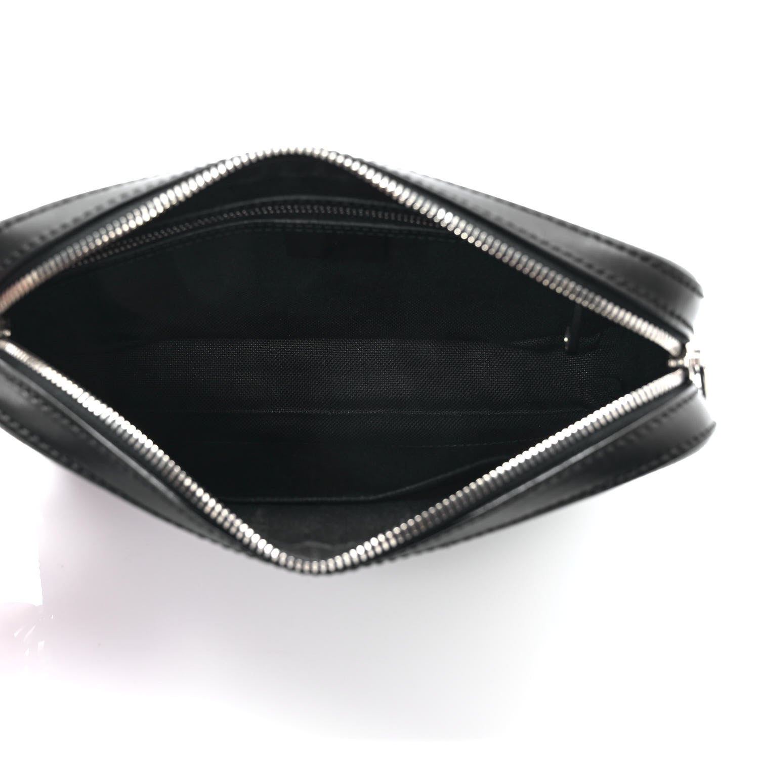Gucci GG Supreme Monogram Appia Calfskin Web Wristlet Black 5 of 9