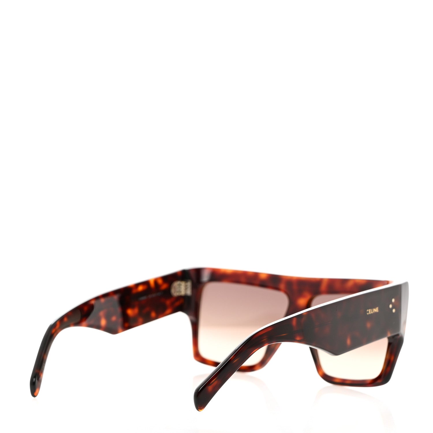 Celine Acetate Flat Top Rectangular Sunglasses CL400921 Dark Havana 4 of 7