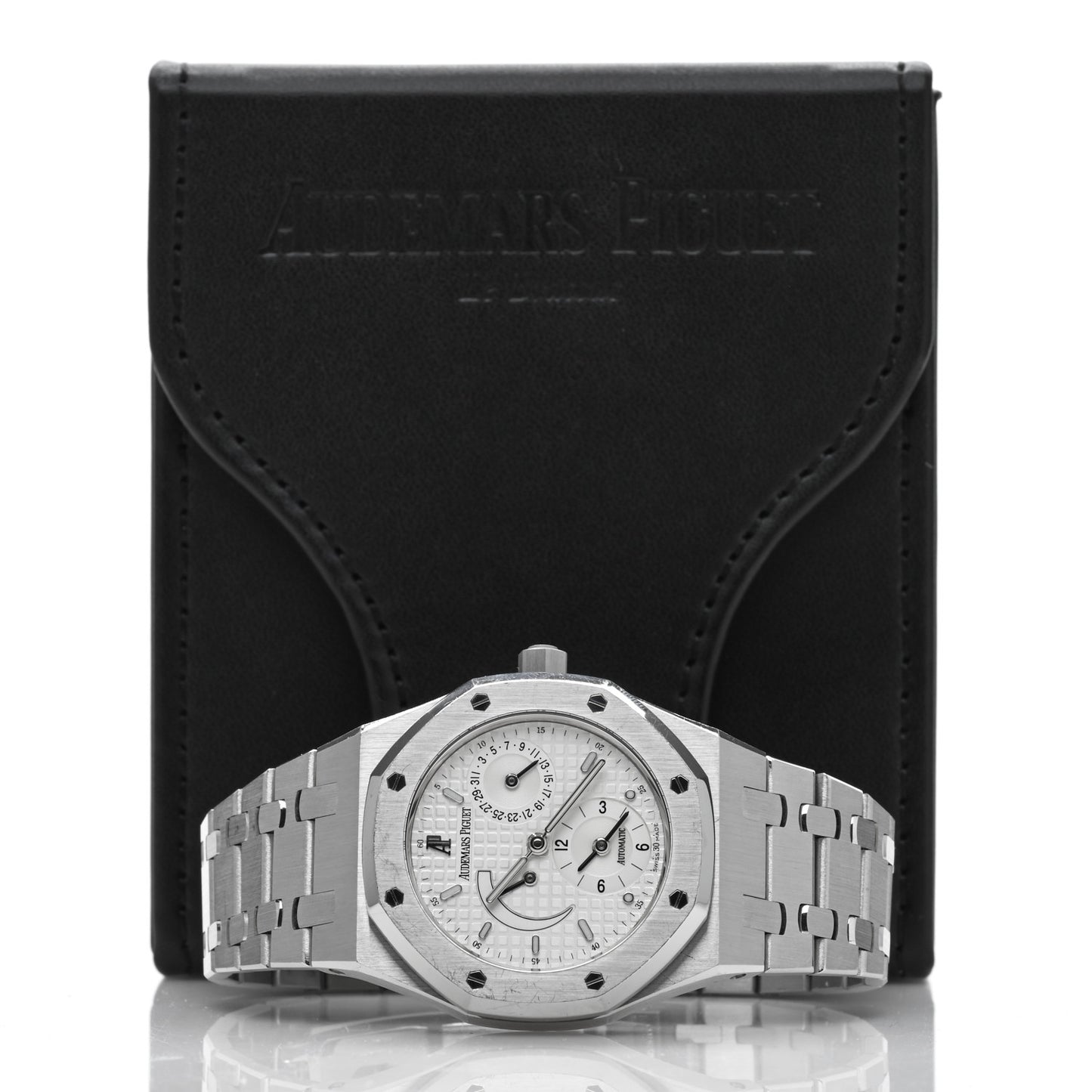 Stainless Steel 36mm Royal Oak Dual Time Automatic Watch White 25730ST