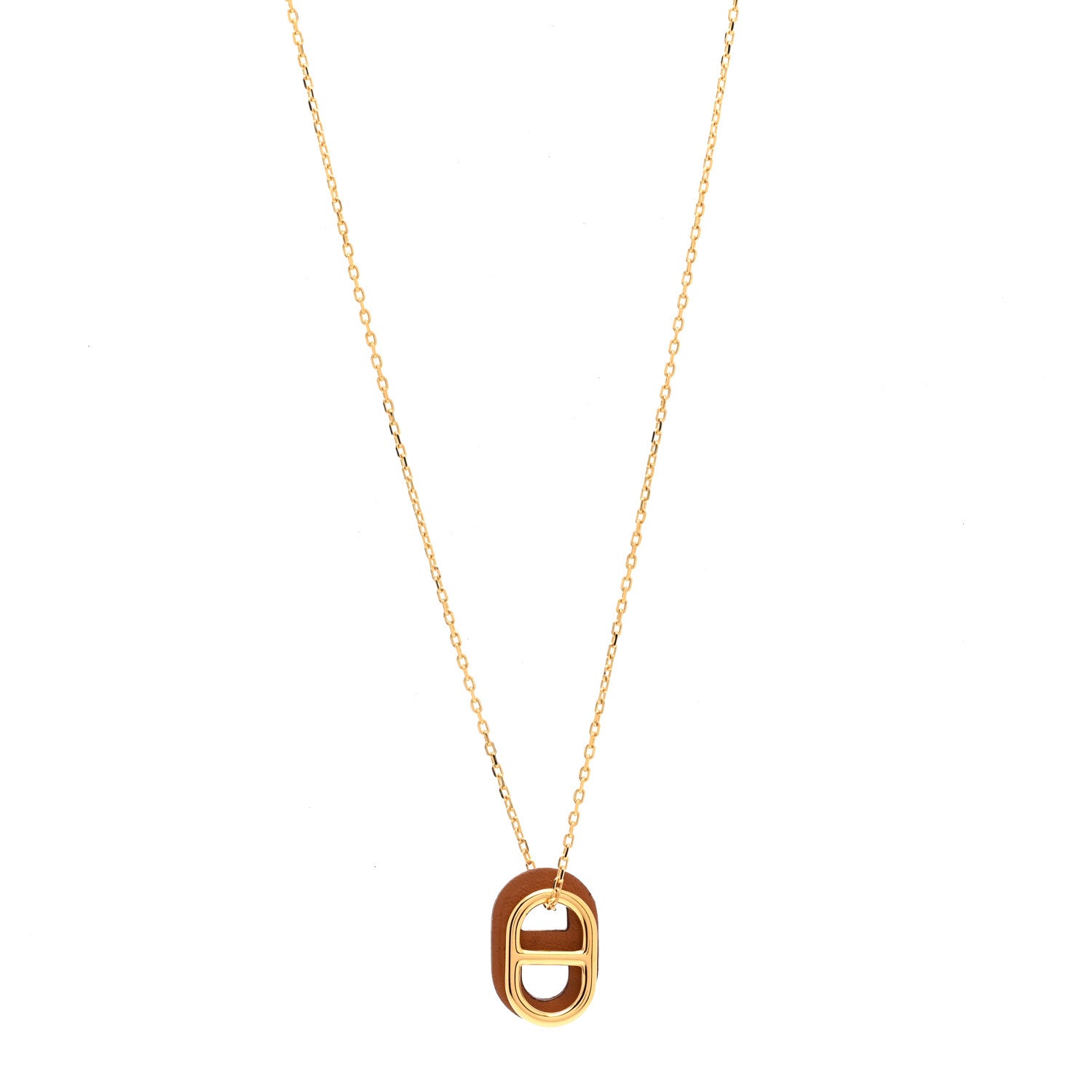 Hermes Swift O'Maillon Pendant Necklace Gold 1 of 7