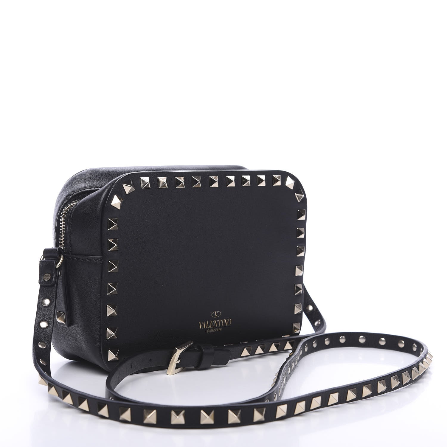 Valentino Garavani Calfskin Rockstud Camera Crossbody Bag Black 2 of 7