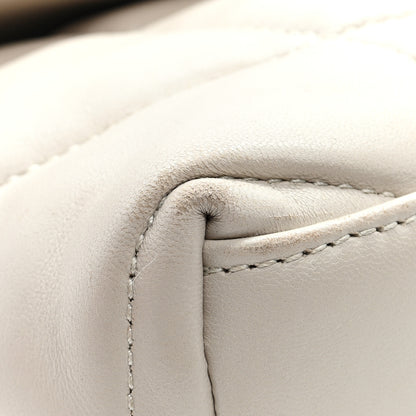 Saint Laurent Lambskin Quilted Toy Loulou Puffer Monogram Chain Satchel Blanc Vintage 8 of 9