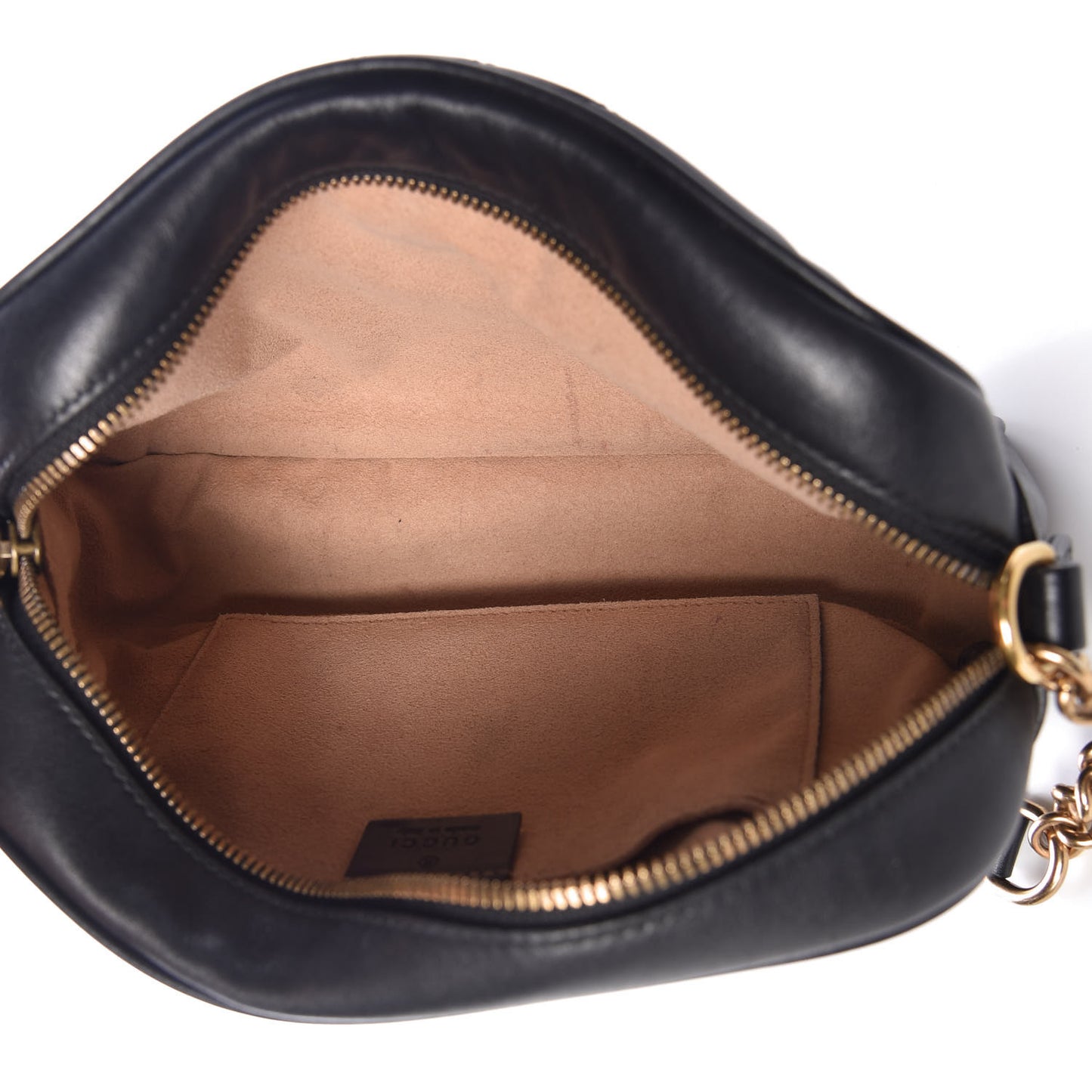 Calfskin Matelasse Small GG Marmont Chain Shoulder Bag Black