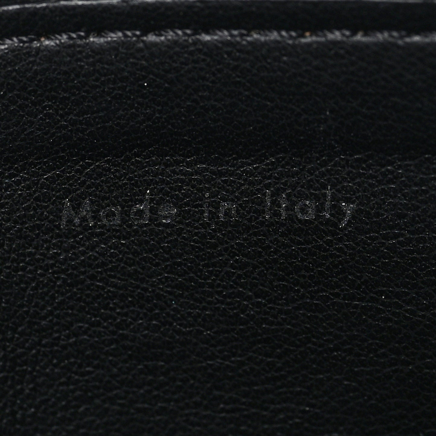 Textured Calfskin Cosmetic Pouch Bag Black